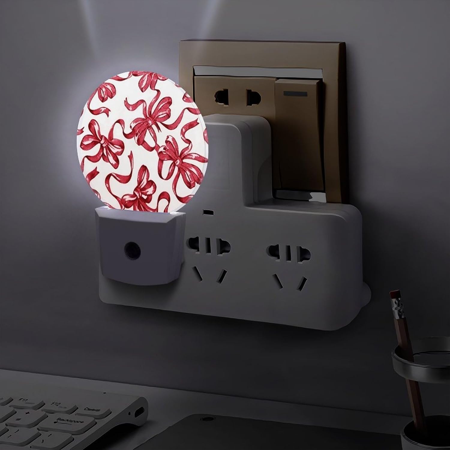 Bows Pink Decoration Night Lights Plug Into Wall image 5