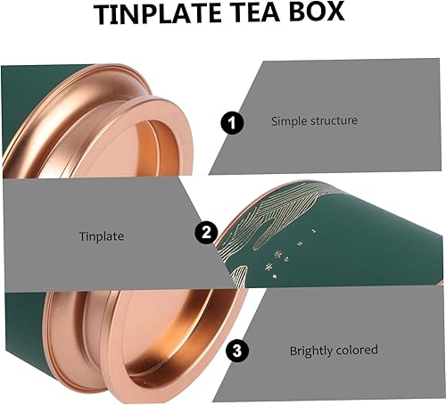 Miniatura 6 de Tarro de té de hojalata para té, tarro de té de hojalata redondo sellado para almacenamiento de té, caja de embalaje de té elegante, recipiente para