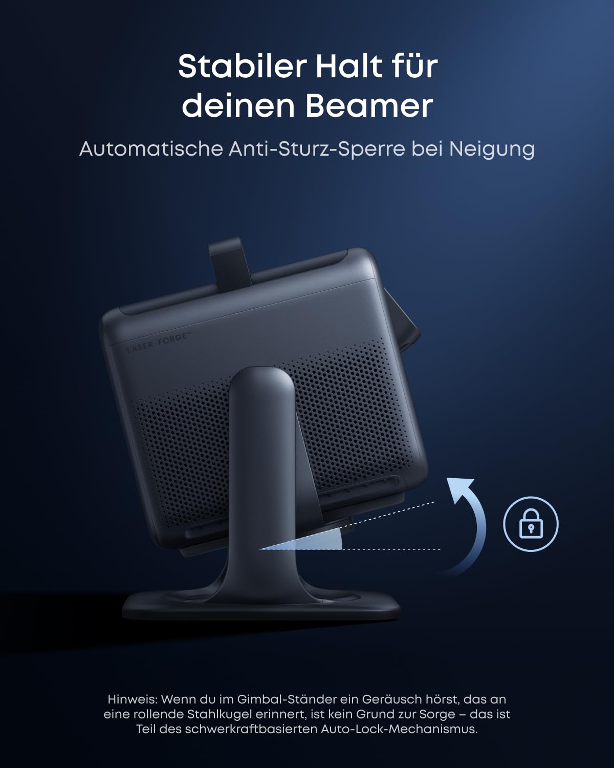 NEBULA Gimbal-Ständer für Beamer, 360° Rotation, anpassbare Höhe und Winkel, einfacher Aufbau, Deckenprojektion, kompatibel X1, Cosmos 4K SE, Cosmos Laser 4K, Garten, Schlafzimmer