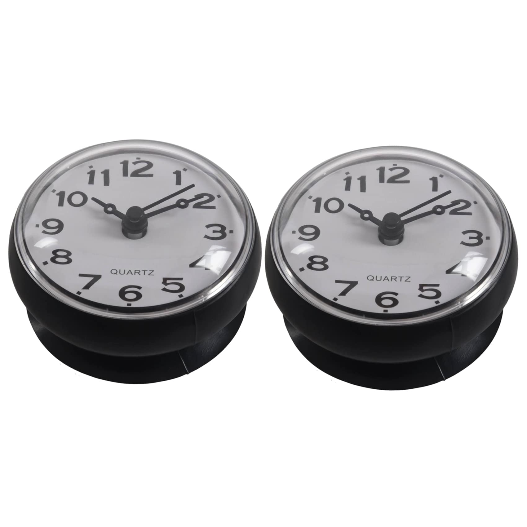 Hndhbfgrt 2X 7cm Waterproof Kitchen Bathroom Shower Clock Suction Cup Sucker Wall Black