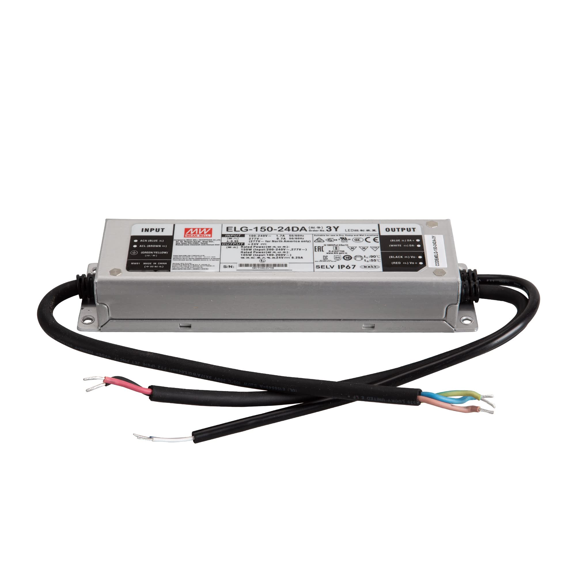 Mean Well ELG-150-24DA-3Y LED-Trafo, LED-Treiber Konstantspannung, Konstantstrom 150W 6.25A 12-24