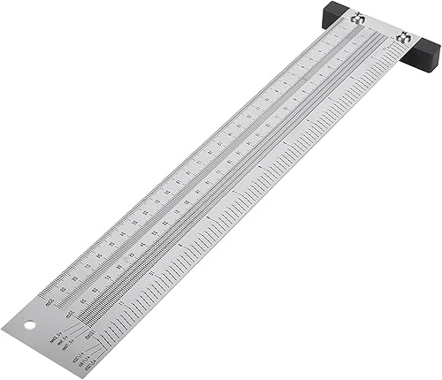 Regla de marcado de ultra precisión, versión métrica de acero inoxidable para carpintería, herramienta de medición de alta precisión T cuadrada (12