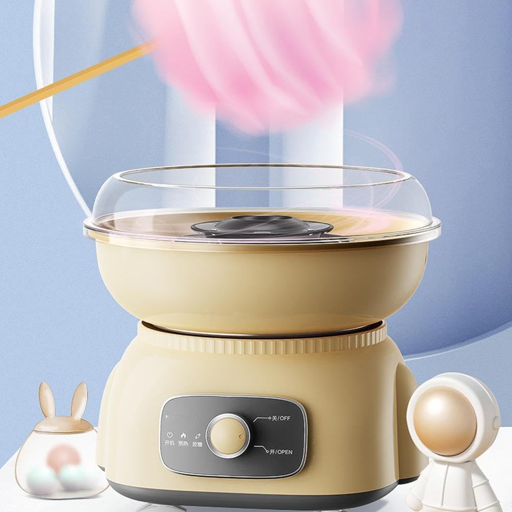 Máquina de algodón de azúcar para Fiestas Infantiles en casa, cumpleaños, fácil de Limpiar, compacta, Regalo Yellow