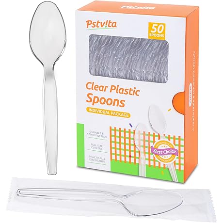 Individually Wrapped Clear Disposable Plastic Spoons: Pristine Hygiene and Convenience
