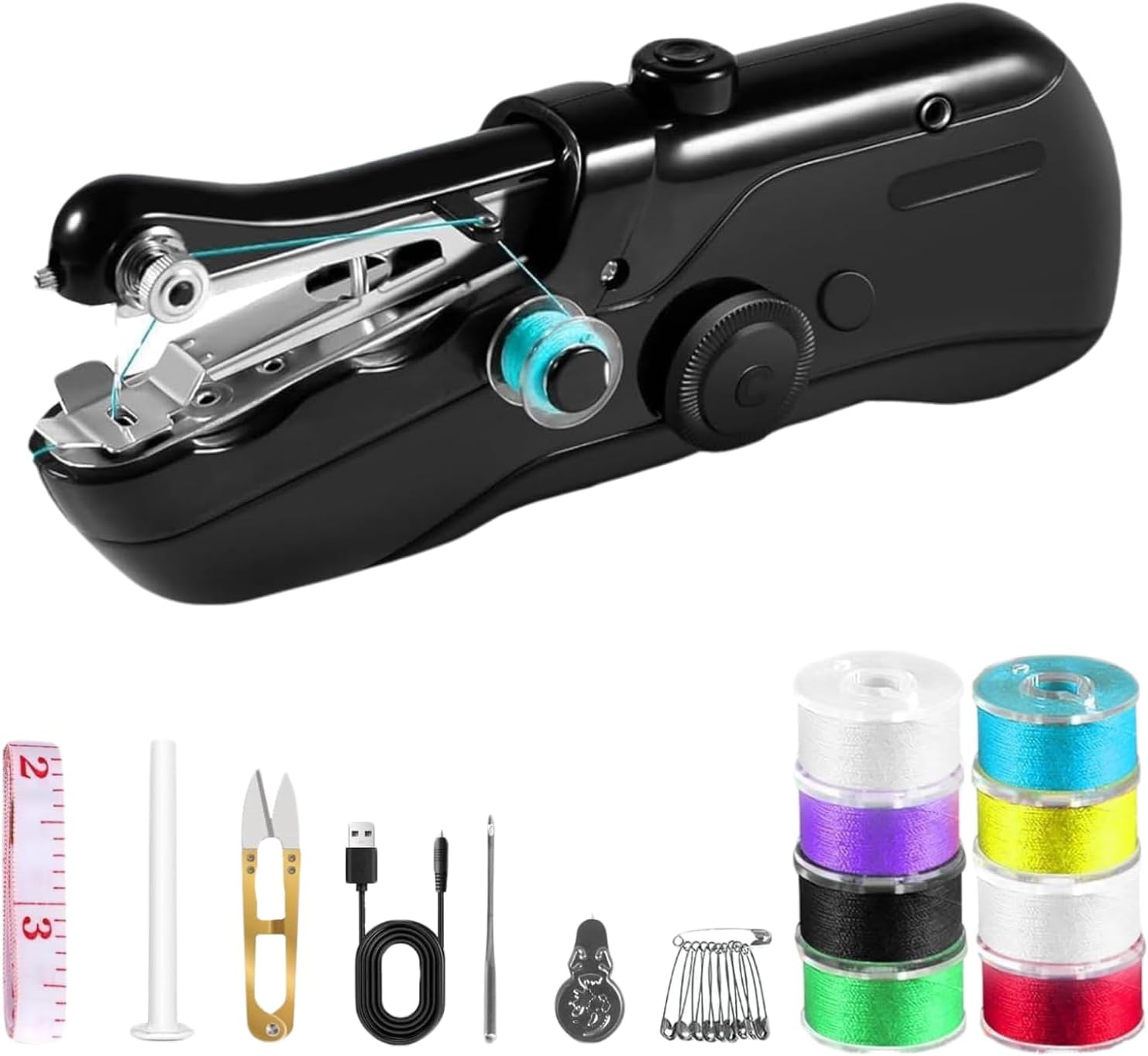 Portable Handheld Sewing Machine for Beginners - Mini Hand Held Sewing Machine for Adults - Small Cordless Stitching Machine for Home Travel