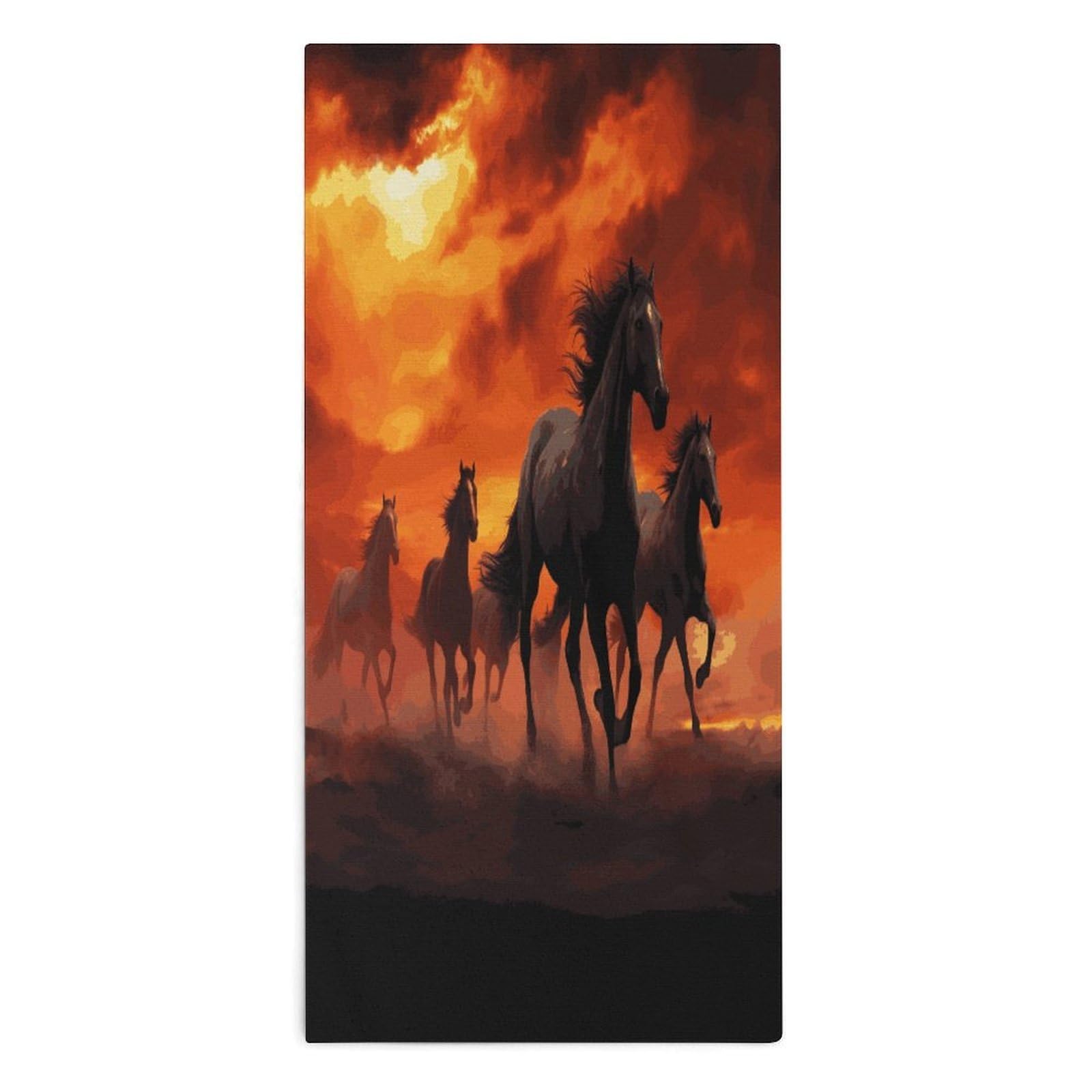 Btcowzrv Style Horses Red Glowing Clouds Bath Towel Beach Towels Shower Towel