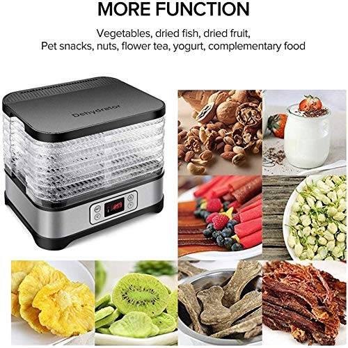 Meykey Dörrautomat mit Temperaturregler, Dörrgerät für Lebensmittel, Fleisch Frucht Gemüsetrockner mit Timer, Dehydrator, BPA-frei (8 Etagen/400W) – Bild 4