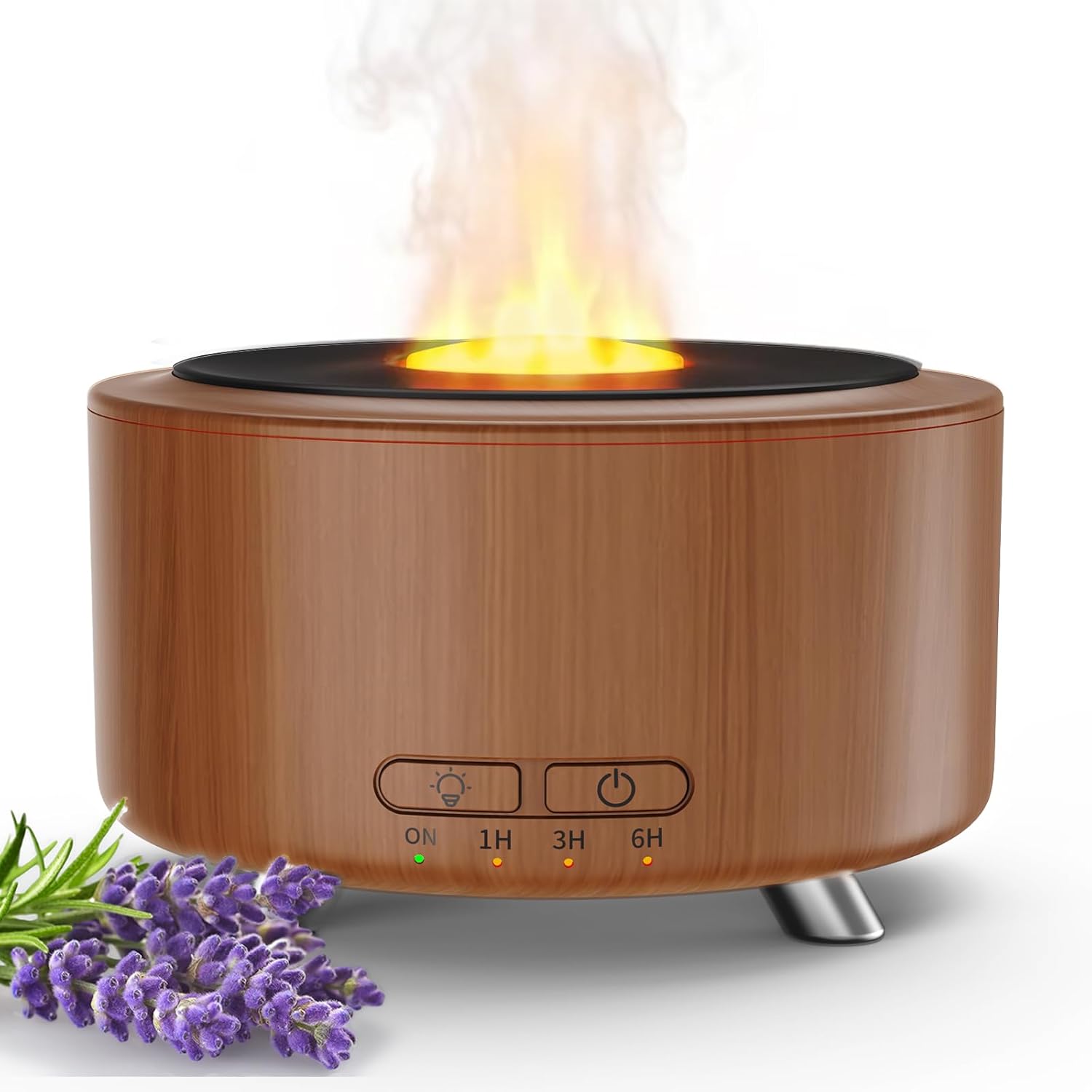 Essential Oil Diffuser for Home, 500 Aromatherapy Diffuser Oil Machine for Office Room Yoga, Aroma Diffuser with Auto-Off Function, 9 Colors LED Night Light, Dark Wood