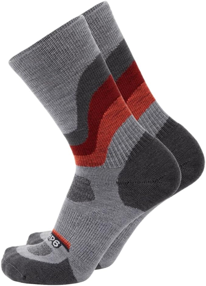 GRIP6Crew Socks - Merino Wool Socks Made in the USA, Lightweight Wool Hiking Socks, Crew Socks for Men and Women