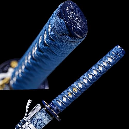 Miniatura 6 de Katana japonesa auténtica de acero de carbono de alta calidad 10451060 con templado en arcilla, forjada a mano, templada al calor, completamente