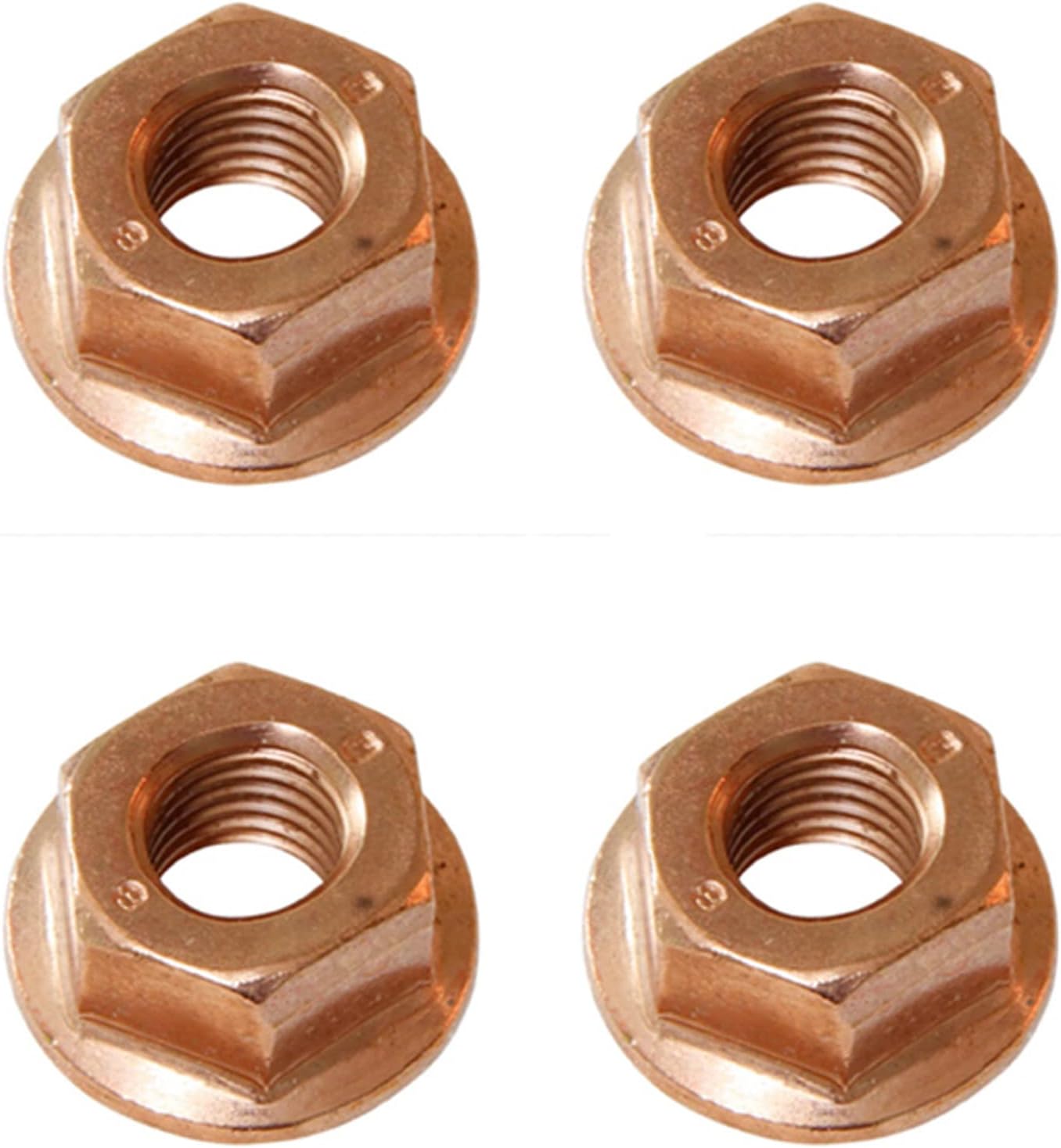 20 pcs Exhaust Manifold Nuts Head Stud Nut M10 Hex Copper Self Locking Compatible with BMW Series Toyota Honda 90212-SA5-003 Accord Civic