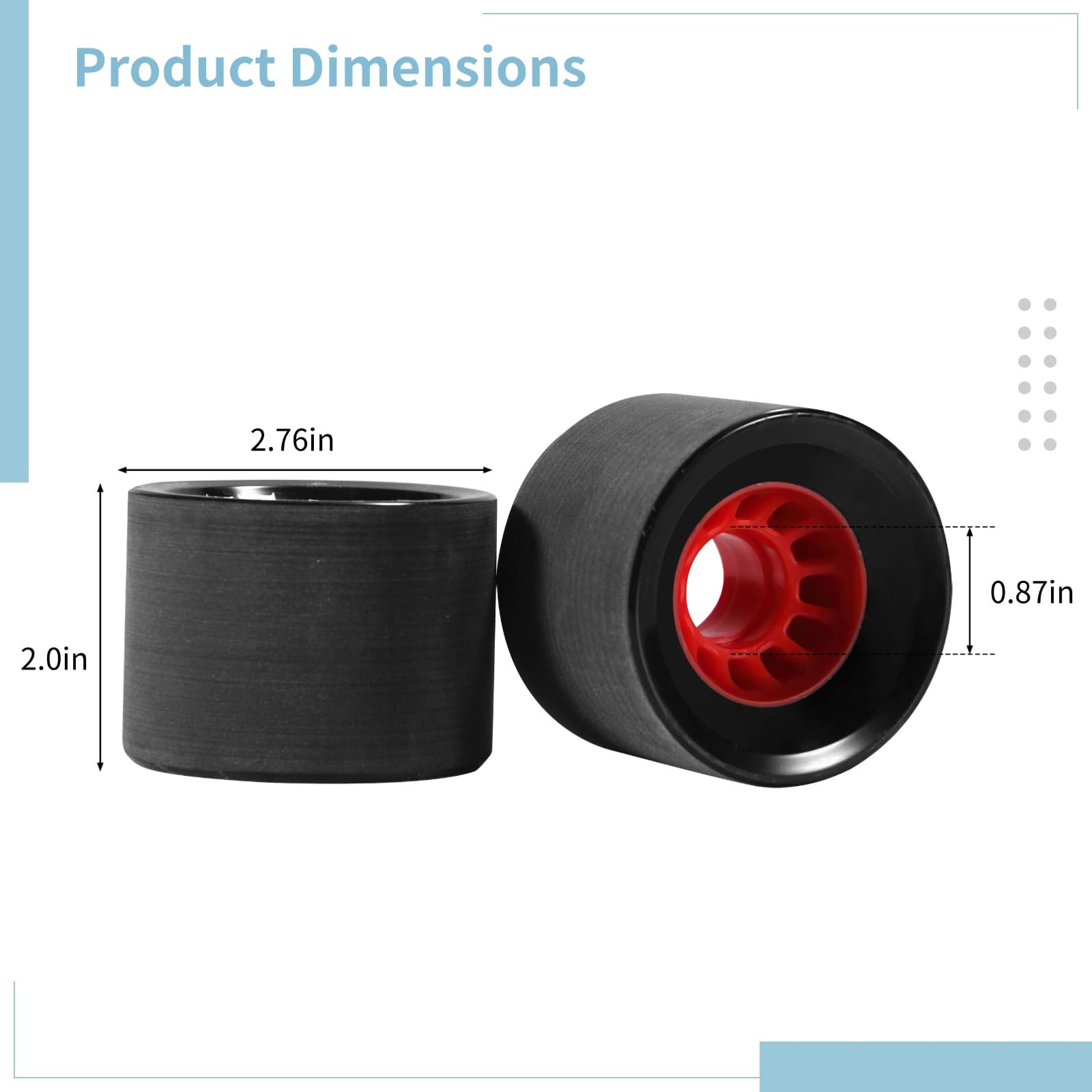 4 szt. kółek do deskorolki, 7 x 5 cm PU Longboard z konstrukcją światła LED, kółka cruiser o wysokim odbiciu 80 A, do deskorolki, longboardu, ryb, deskorolki, 4 szt