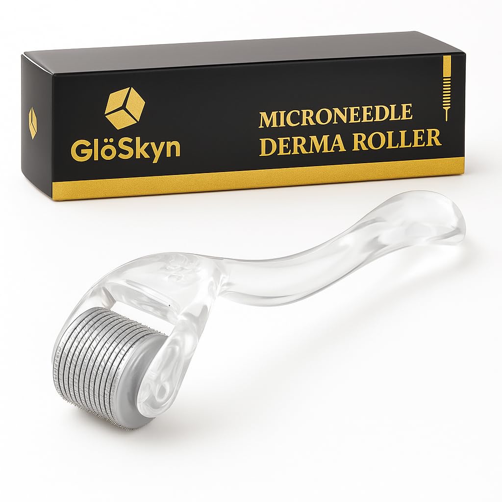 Derma Roller for Beard Face and Scalp 0 25mm Microneedling Roller with 540 Titanium Microneedles Grooming Skincare Tool
