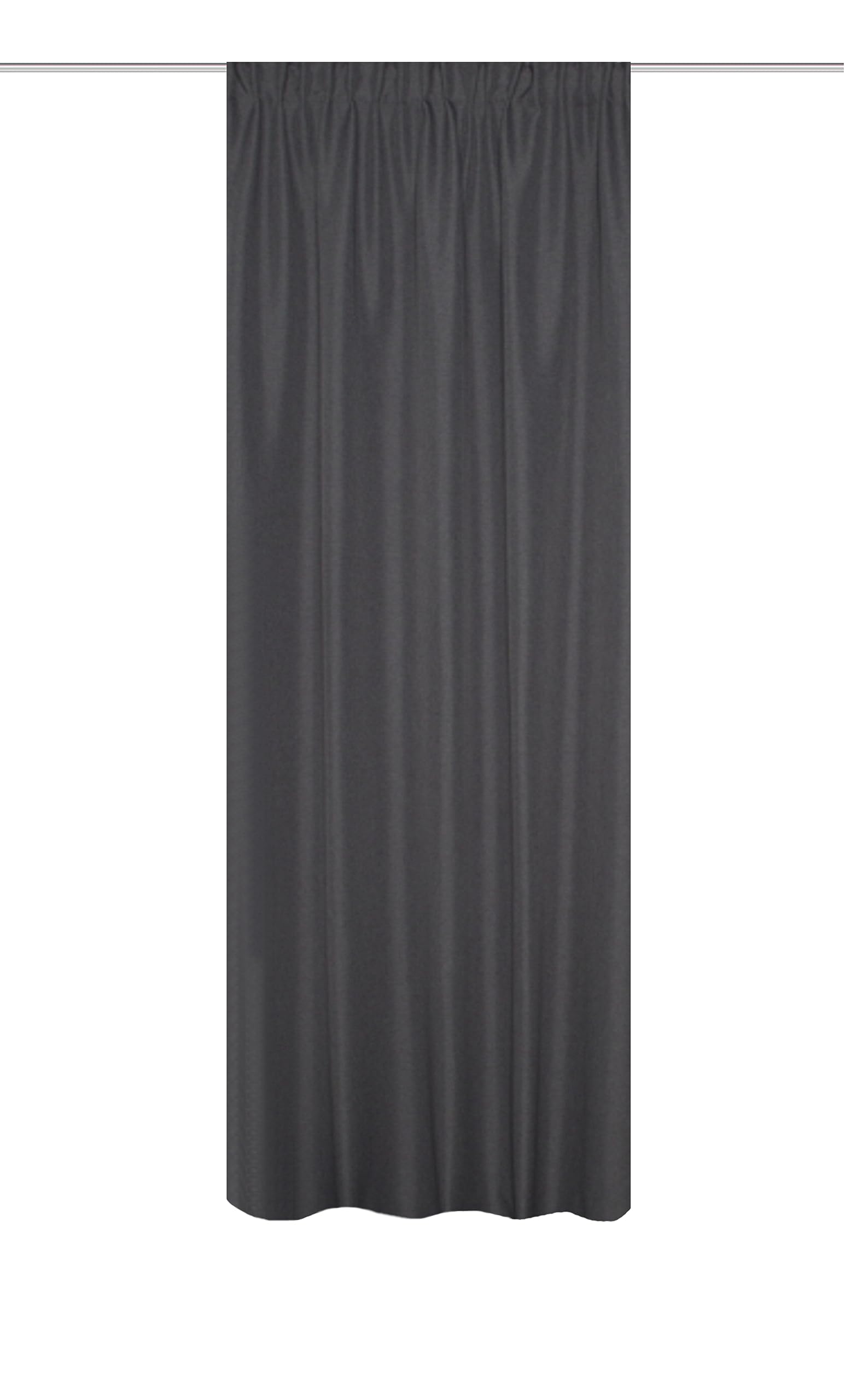 HOMEbasics THERMOVORHANG MIT KOMBIBAND, Polyester, GRAU, 225 X 135 cm, 085960-0903 225 X 135