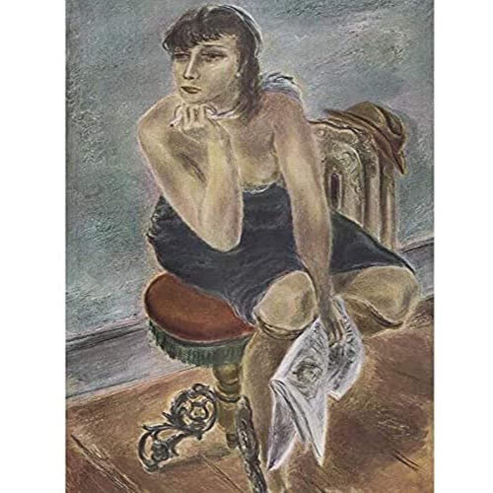 Kuniyoshi – Wandbild, Motiv: sitzende Raucherin, ungerahmt