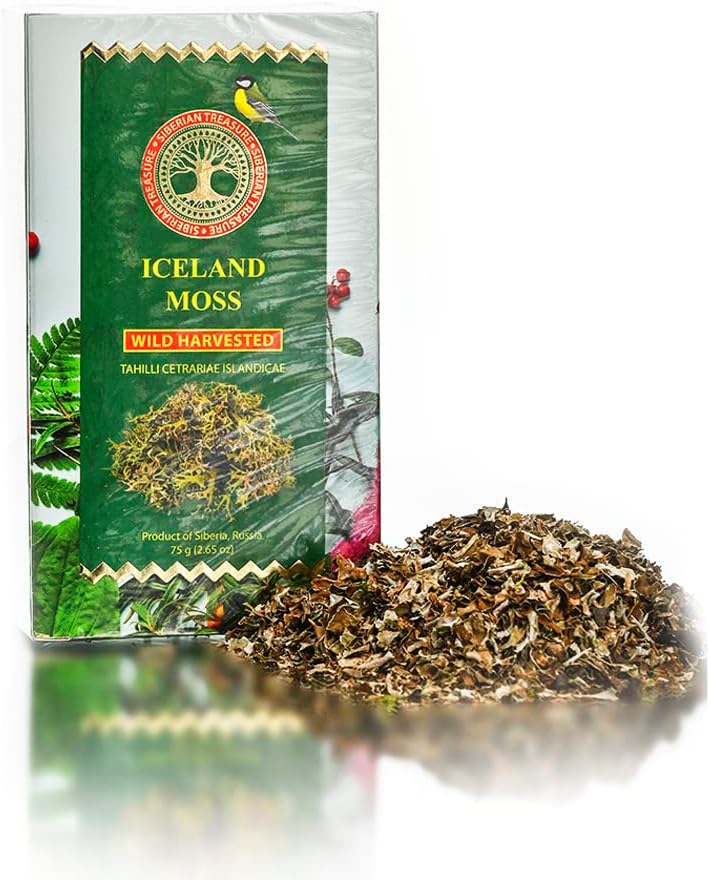 Siberian Treasure Iceland Moss, Wild Harvested, 2.65 OZ (75 Grams) – Herbal Tea (Cetraria islandica)