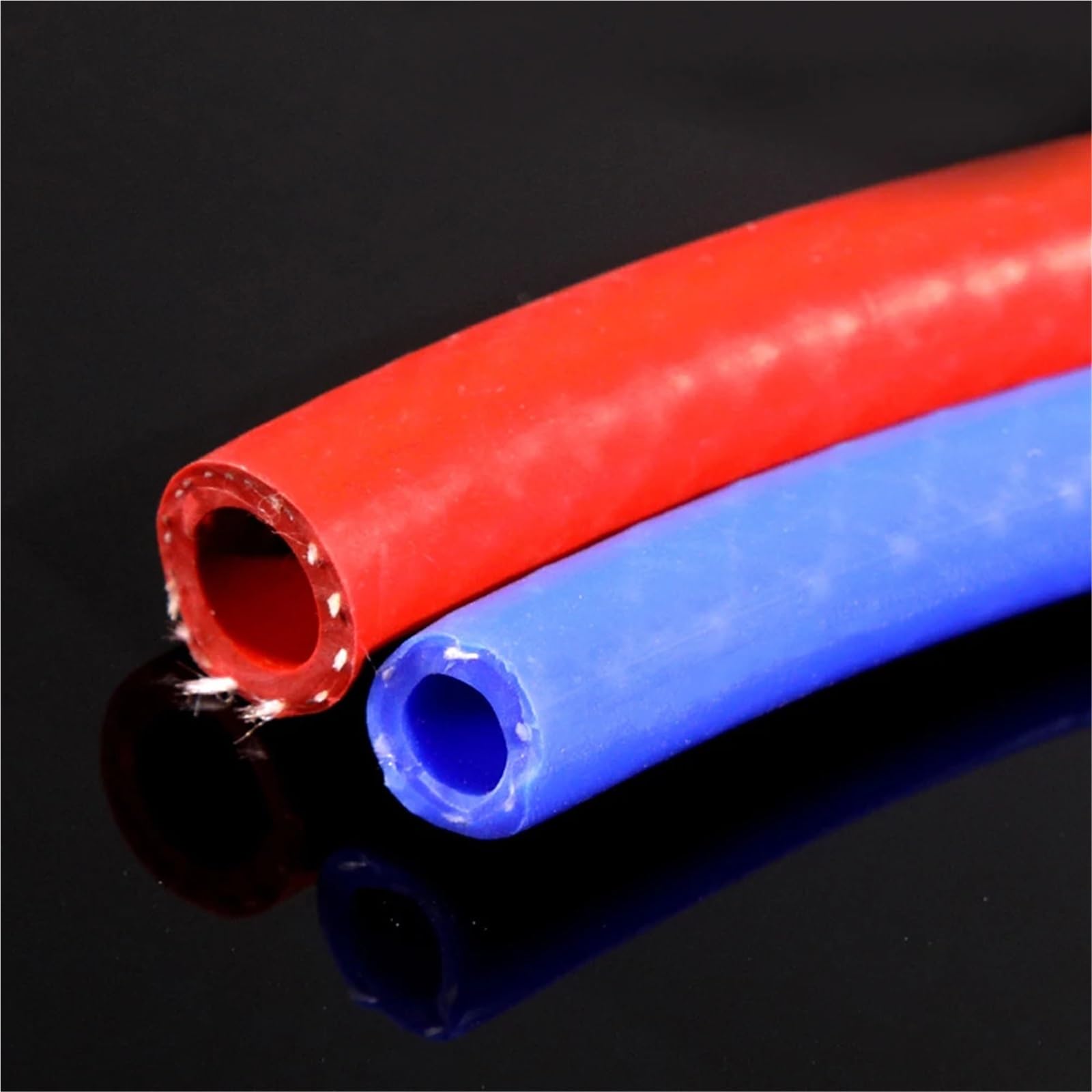 Tubo de vacío silicona rojo/azul ID 1M 6-32mm tubo agua aire manguera goma trenzada reforzada
