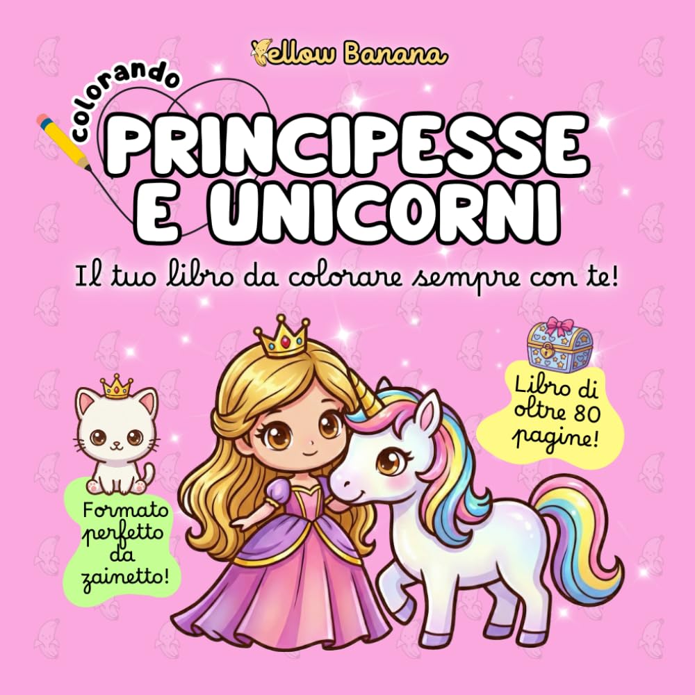 Colorando | Principesse e Unicorni: Libro da Colorare per Bambini – Album per Bambine: Disegni Grandi e Semplici di Principesse, Unicorni Magici, Fate, Sirene, Ballerine – Sviluppo Psicomotricità Fine