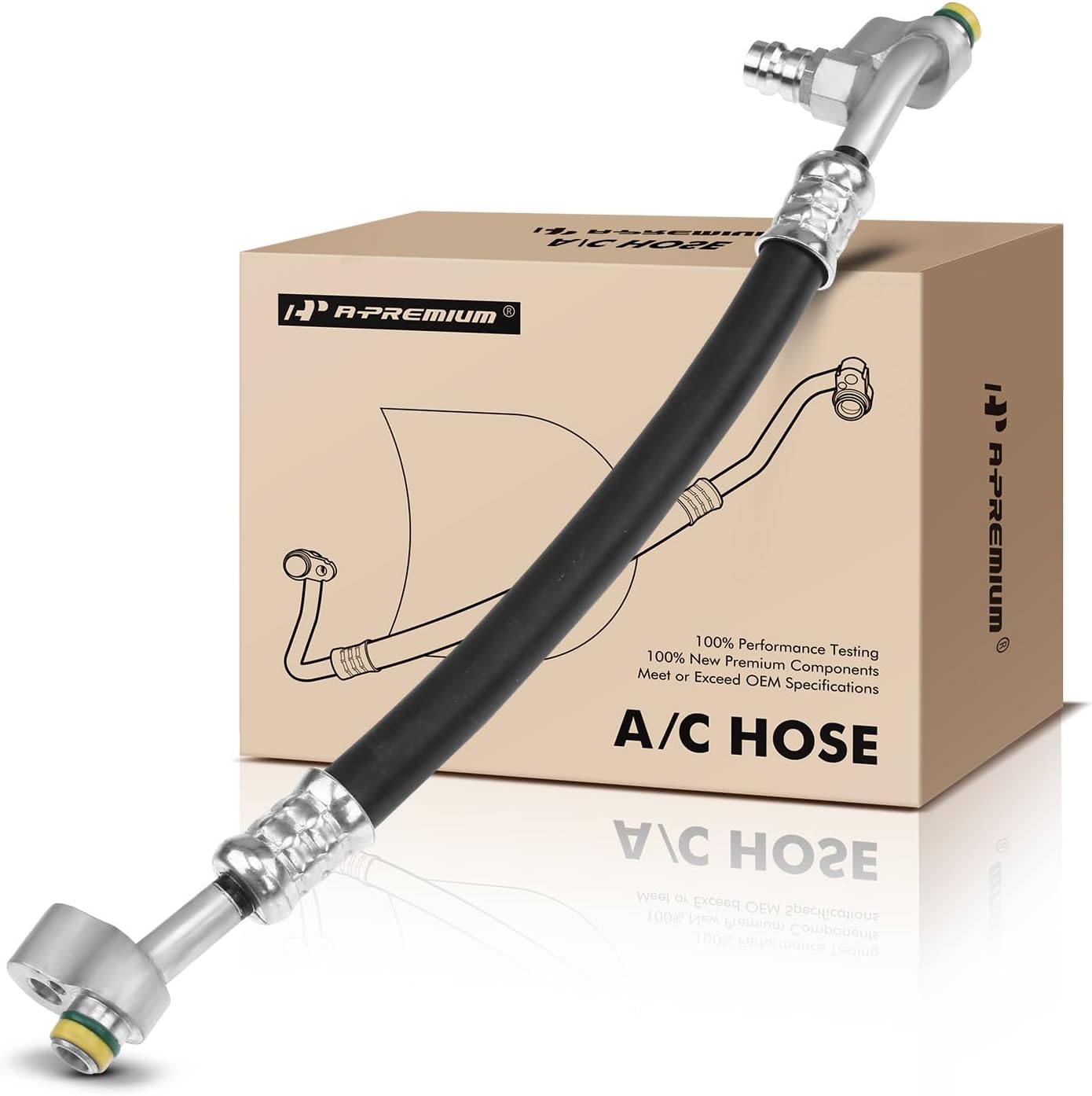 A-Premium A/C Discharge Line Hose Assembly Compatible with BMW 328i/323i/323Ci/328Ci 2000, 325i/325xi/330i/330xi 2001-2005, 325Ci/330Ci 2001-2006, 2.5L 2.8L 3.0L, Petrol, Compressor to Condenser