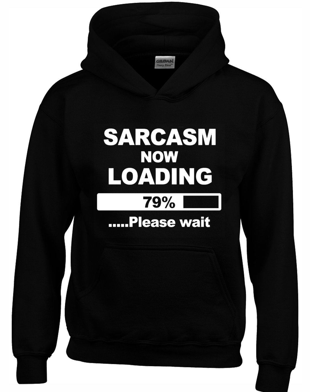 Crown Designs Sarcasm Now Loading Funny Unisex Hoodies for Men, Women & Teenagers - Black/XX-Large