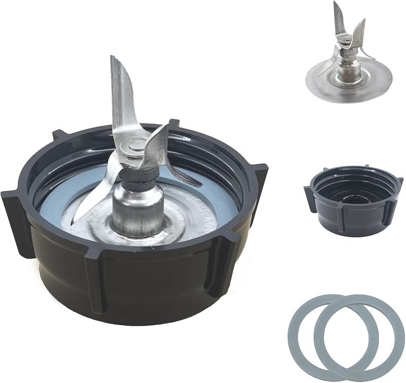 For Oster Blender Replacement Parts Blender Ice Blade with Jar Base Cap and Two Rubber O Ring Seal Gasket Accessory Refresh Kit，Compatible with Oster Osterizer Blender