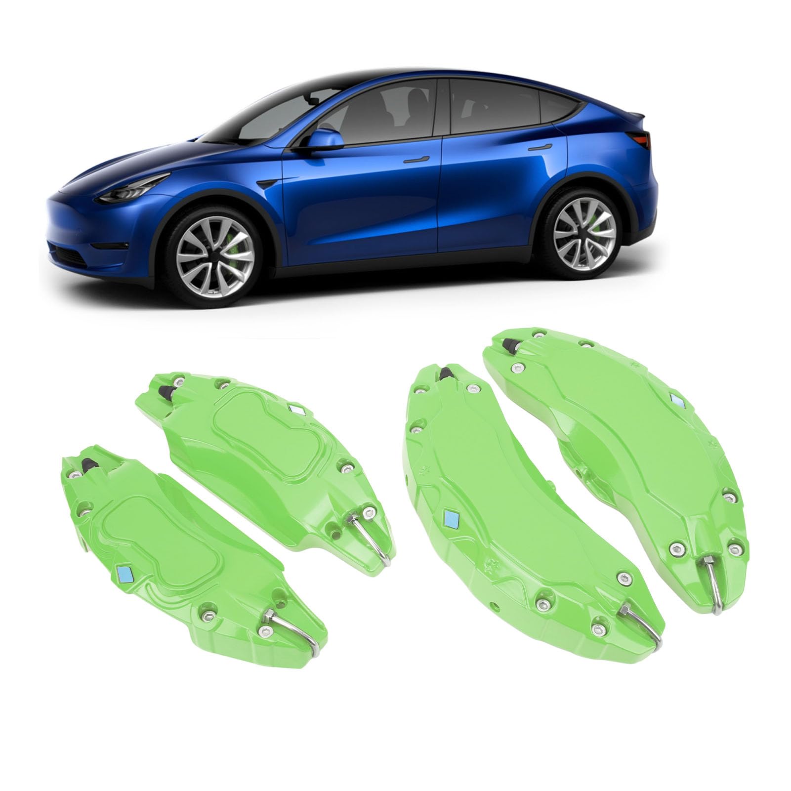 Set di 4 coperture per pinze freno rosse per posteriore in lega di alluminio compatibili con ruota 19 20 pollici (verde)