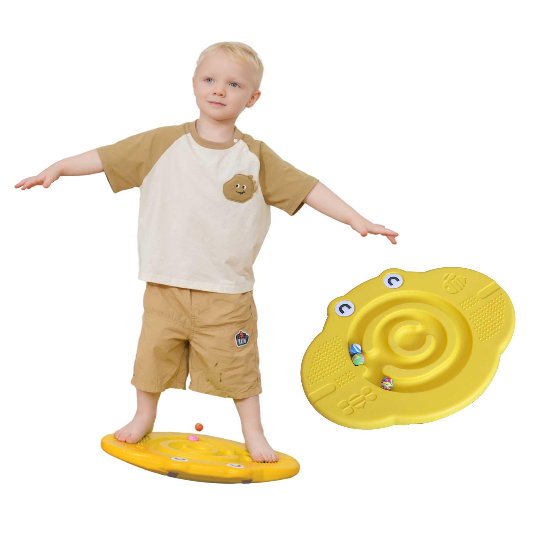 Balance Board für Kinder, Zitronengelb