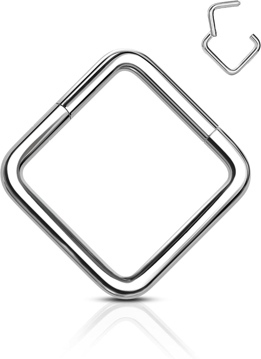 COCHARM Titanium Rhombus Shape Daith Conch Earring 16g, Hypoallergenic