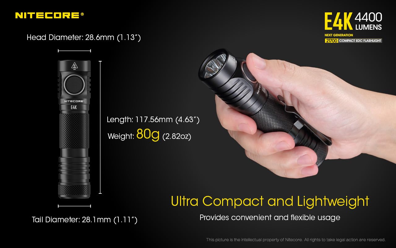 ■ NITECORE(ナイトコア)E4K 4×CREE XP-L2 4400lm Amazon | NITECORE E4K ハンドライト 4400ルーメン CREE XP-L2 V6 LED