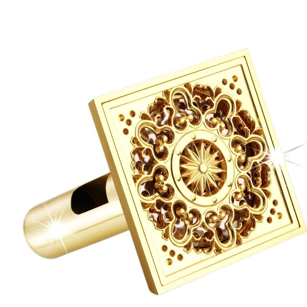 Piletta Doccia A Pavimento Lusso Golden Square 4 cm Scarico a pavimento for doccia da bagno a griglia for 10 *(JR4892 E)
