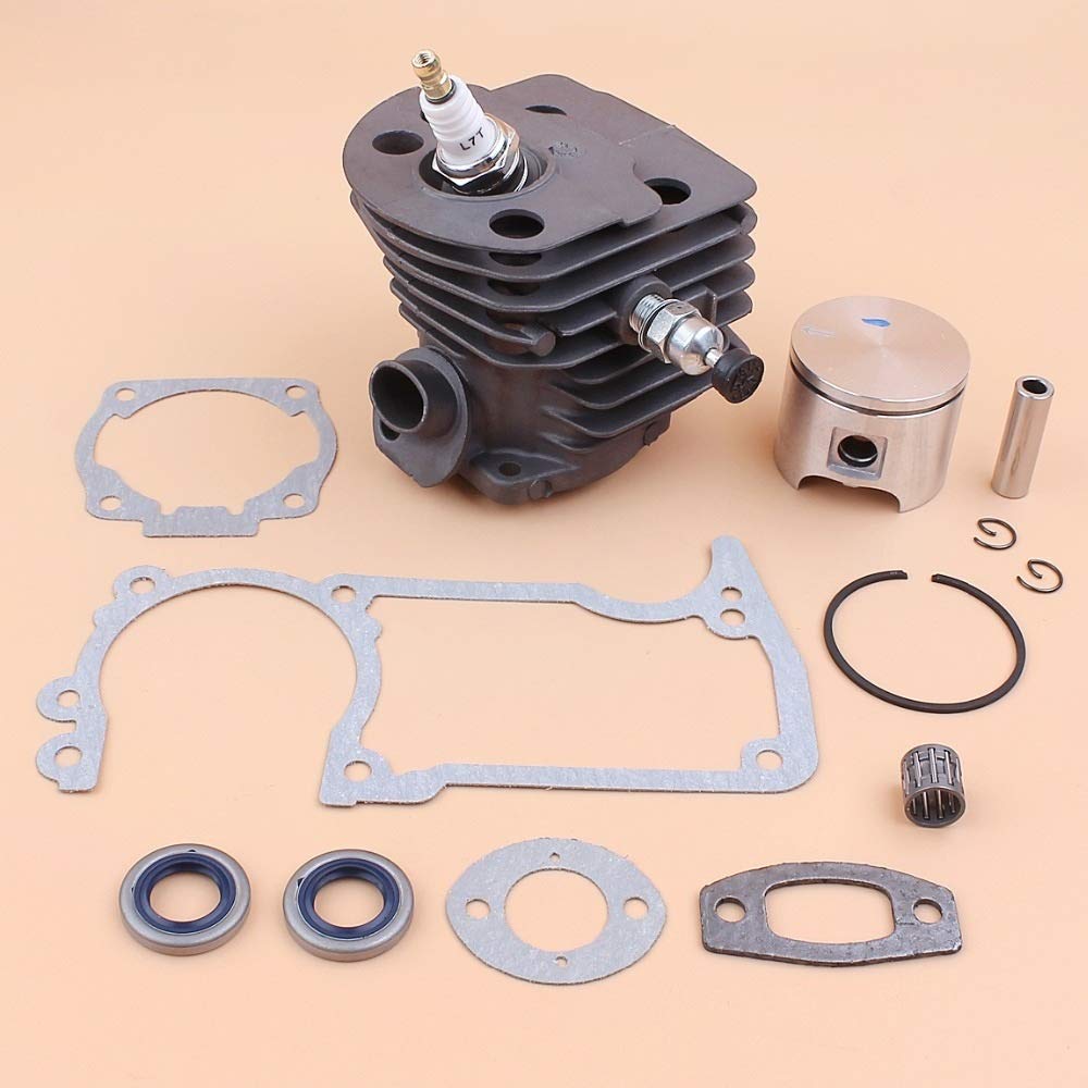 Tiempo Beixi Sello de Aceite del Cilindro de pistón de 46 mm válvula de descompresión de Juntas Kit Compatible con Husqvarna 55, 55 Ranchero, 51 Motosierra Motor Motor Parts