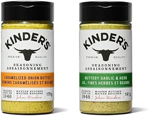 Savory Comfort Duo – Caramelized Onion Butter & Buttery Garlic Herb Seasonings – Gourmet Spice Set – 2-Pack (176g/6.2 oz + 141g/5 oz) – compatible with Kinder’s