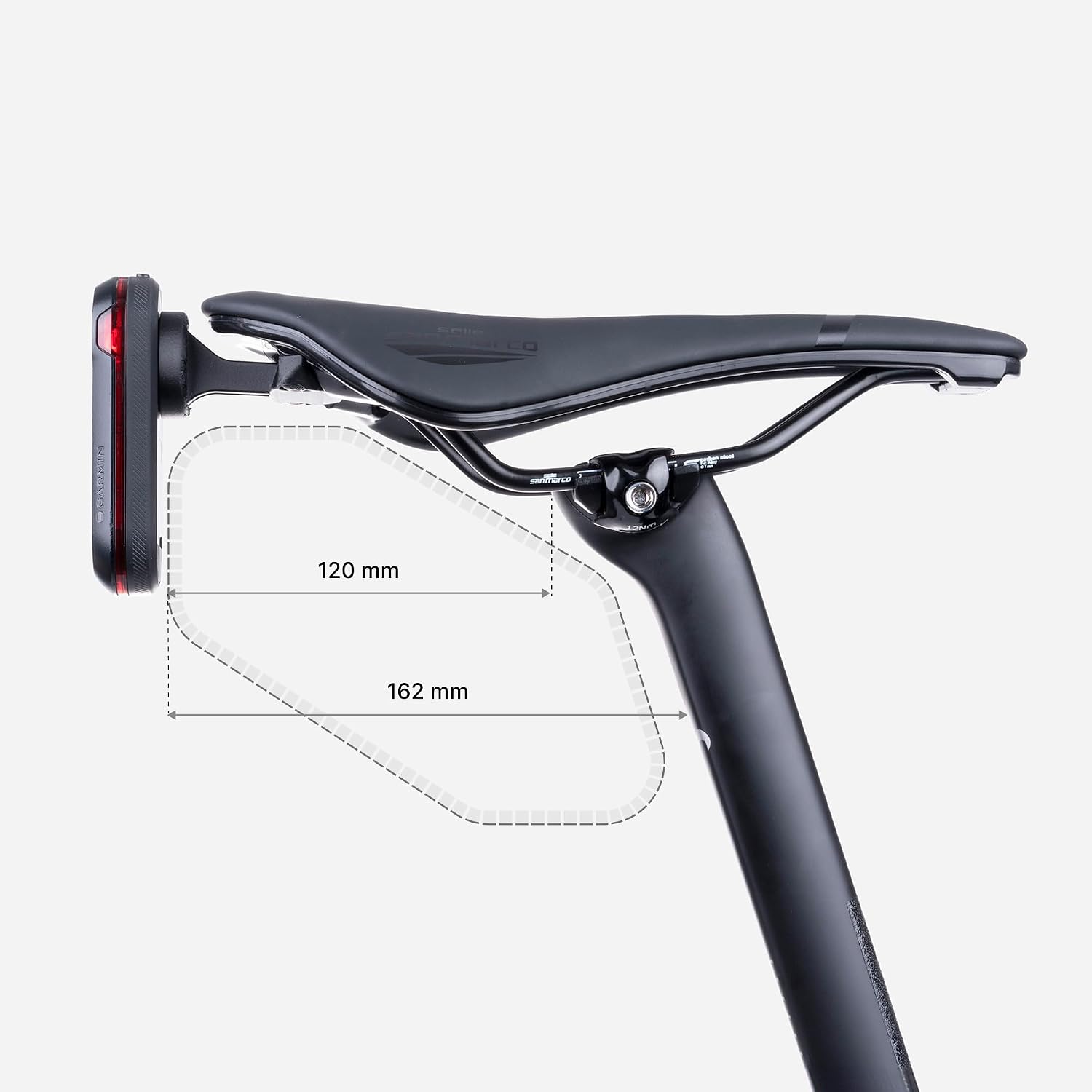 – Bike Accessories - Saddle Mount - for Selle San Marco Saddle, Compatible with Garmin Varia 515, Size M