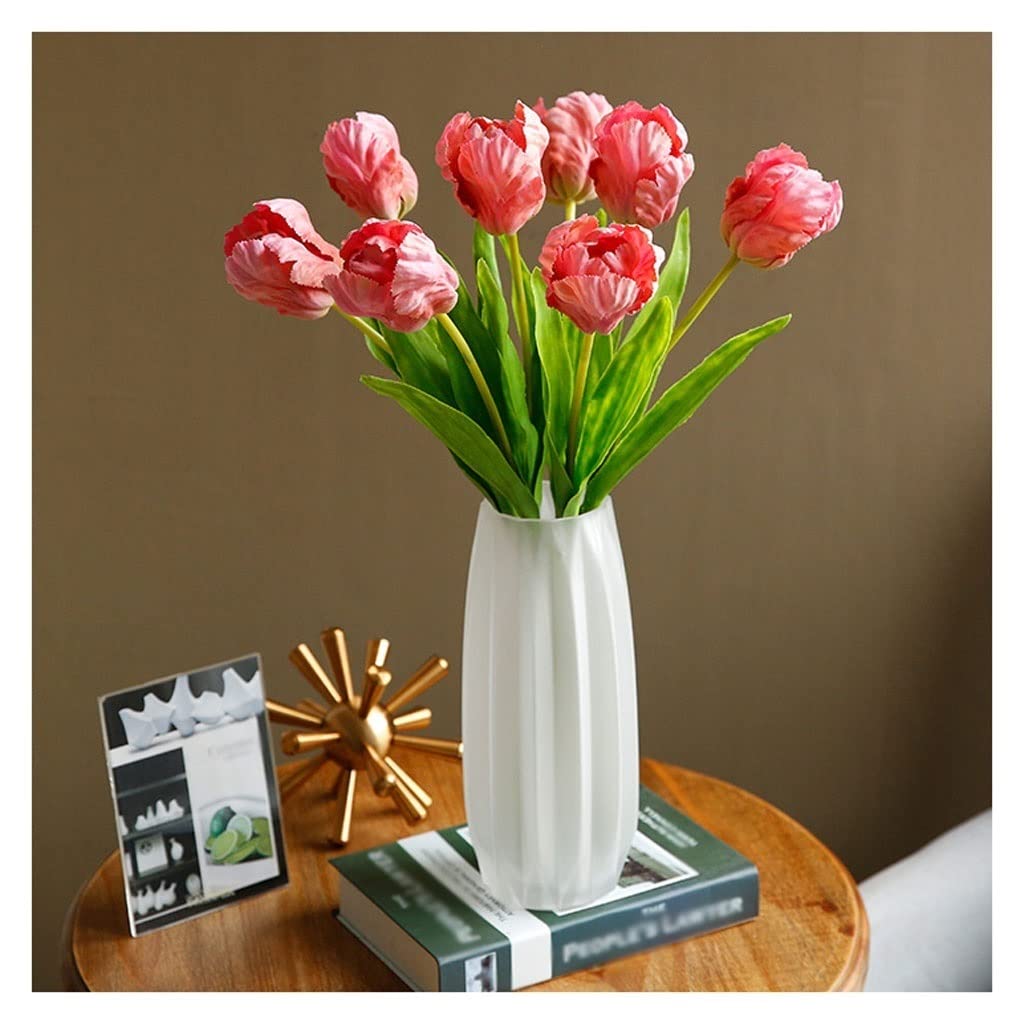 ADERFETBI Fake Plants Artificial Flowers Floral Desktop Bedroom Hotel Decorations Simulation Parrot Tulip Living Room Exhibition Artificial Flowers(E)