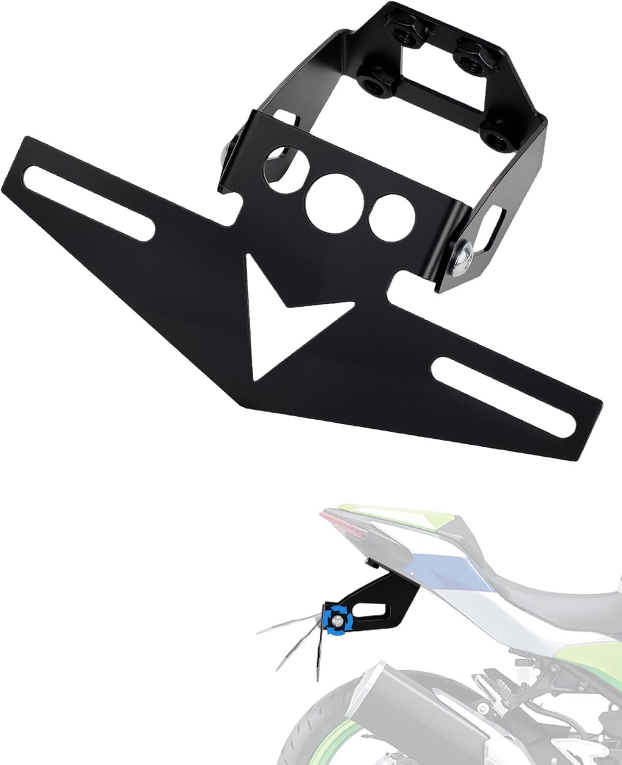 Adjustable Fender Eliminator for Ninja 500 400,License Plate Frame Bracket Mount Holder Tail Tidy for Motorcycle Ninja 500 24-26/Z500 24-26/Ninja 400 Z400 18-24/Ninja 250 18-23