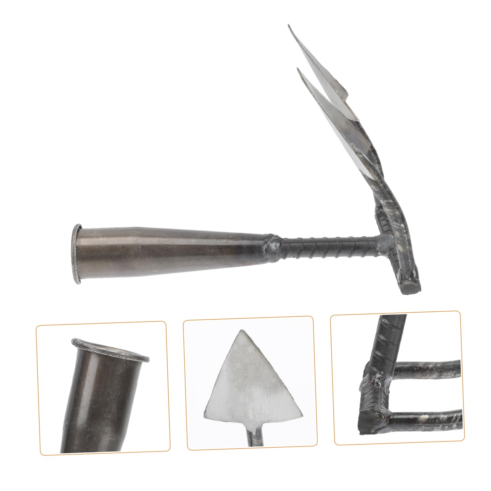 BESPORTBLE 2 Piezas Azada Triangular Césped Herramienta Manual De Trabajo Pesado Azada De Invernadero Arar La Azada Cabeza De Azada De Jardinería Azada De Mano del Parque Silver Acero Carbono