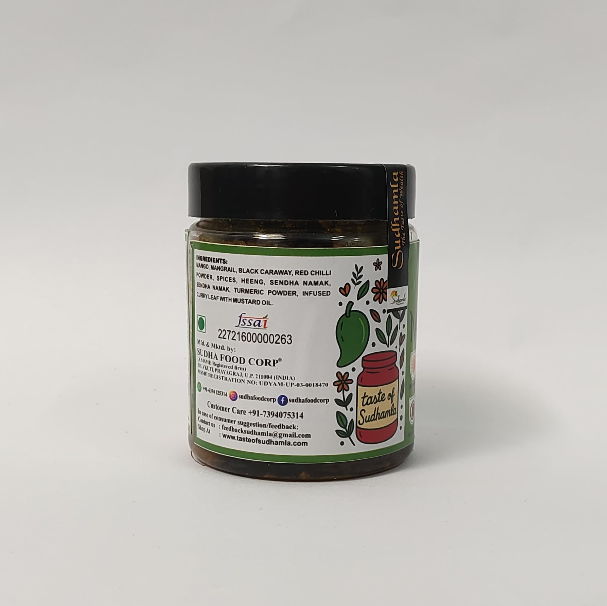 Sudhamla Homemade Mango Pickle (Dry) – 200 g | Traditional Indian Aam Ka Sukha Achaar Traditional Indian Achar | Less Oil, Mustard Base | Dry Sukha Aam Ka Achaar Made with Organic Methods | Preservative-Free, No Artificial Flavors 1