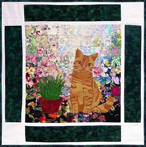 Watercolor Quilt Kit - Rachel's Cat Garden - Block 8 - British Shorthair Cat Tigger - KIT ONLY!