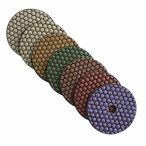 Miniatura 61 de Almohadillas de pulido de piedra seca/hormigón de alto rendimiento de 5 ", altura de segmento de 0.059 in, estilo de panal, grano 3000