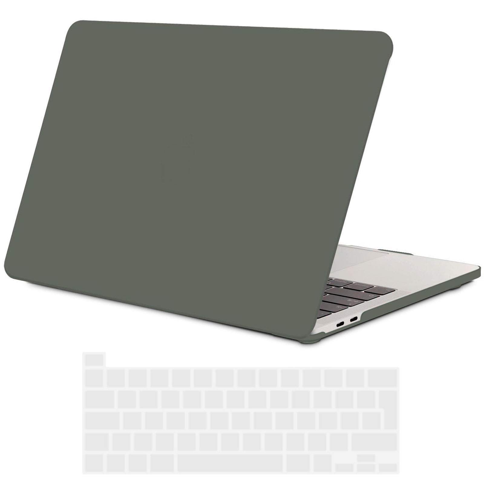 TECOOL Funda Compatible con MacBook Air 13,3 Pulgadas 2010-2017 (A1466 A1369), Carcasa de Plástico Ultrafina y Cubierta de Teclado en UE, Gris-Negro — view 13