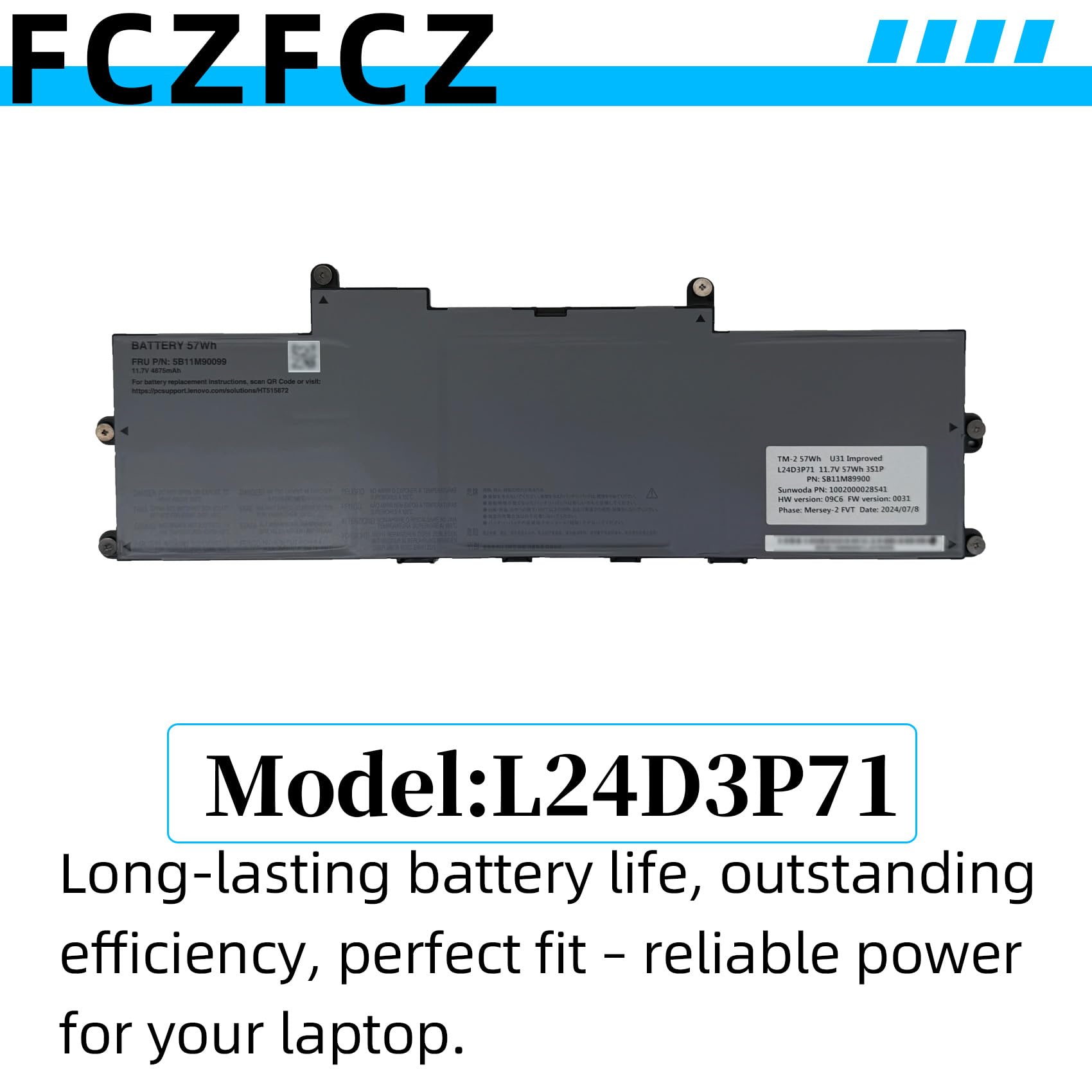 Amazon.com: FCZFCZ L24D3P71 Battery 57Wh 4875mAh Replacement for