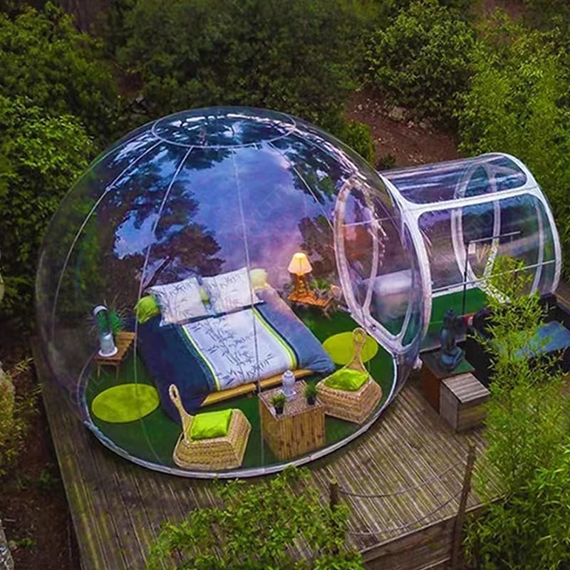 Inflatable Transparent Dome Tent with Pump and Blower, Portable Bubble House for Outdoor Events, Parties, and Exhibitions