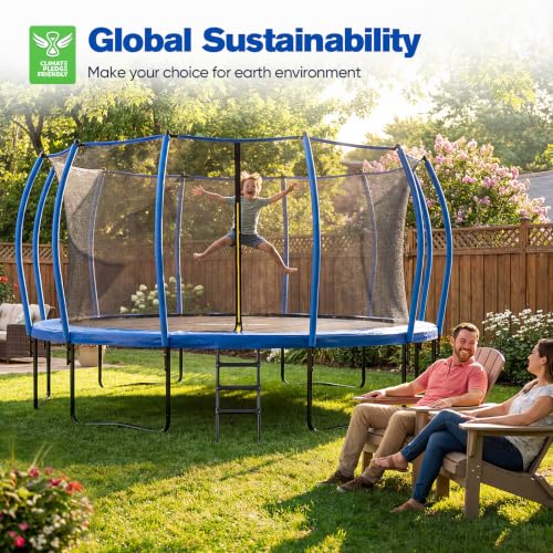 Zupapa 1800LBS Capacity No-Gap Design 16 15 14FT Trampoline with Safety Enclosure Net and Non-Slip Ladder 10-Year Quality Assurance Perfect for Outdoor Backyard Fun - image 9