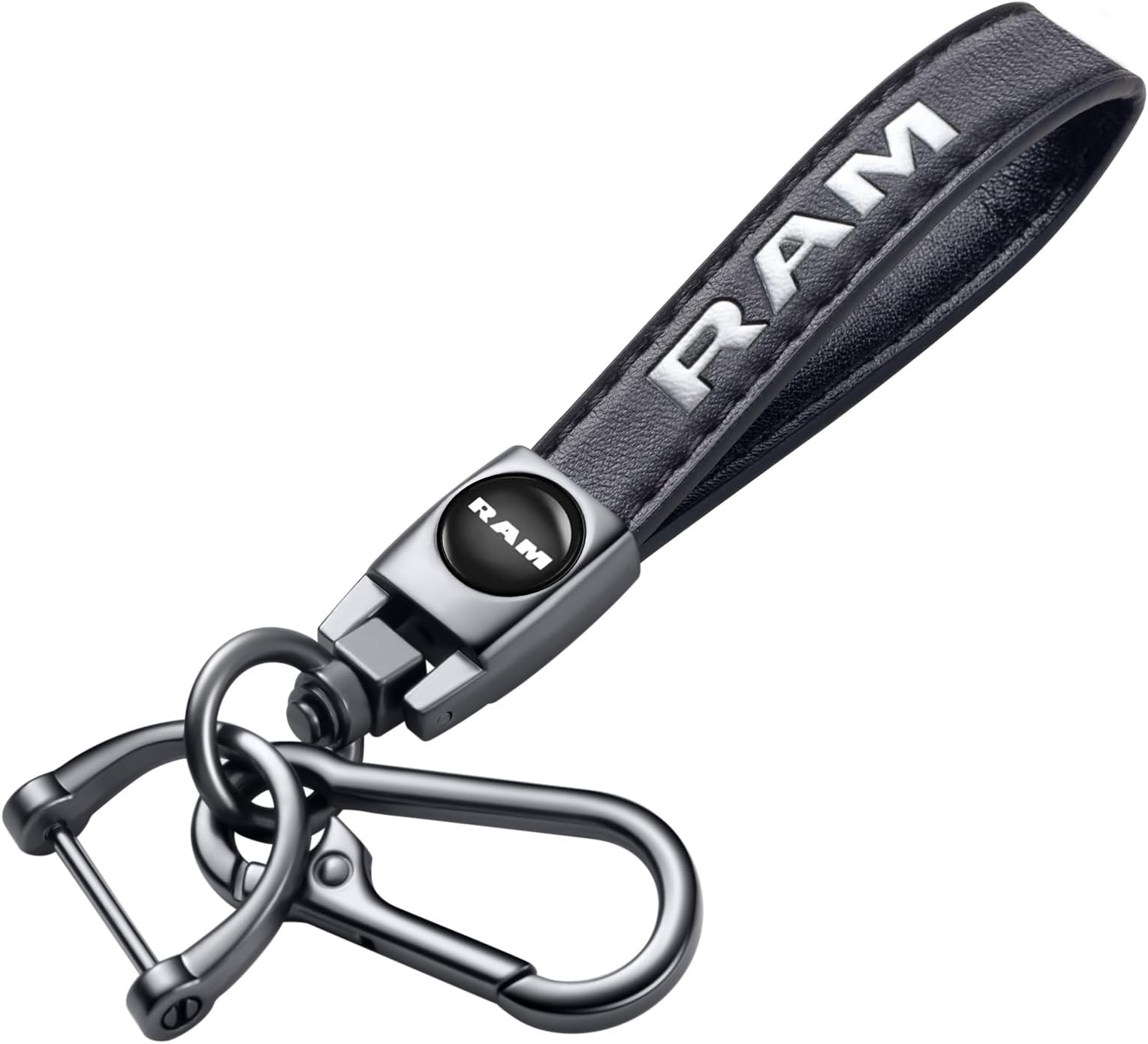 TACOMA Genuine Leather Car Keychain Key Chain for Men and Women Family Present Key Ring Accessories(Black)