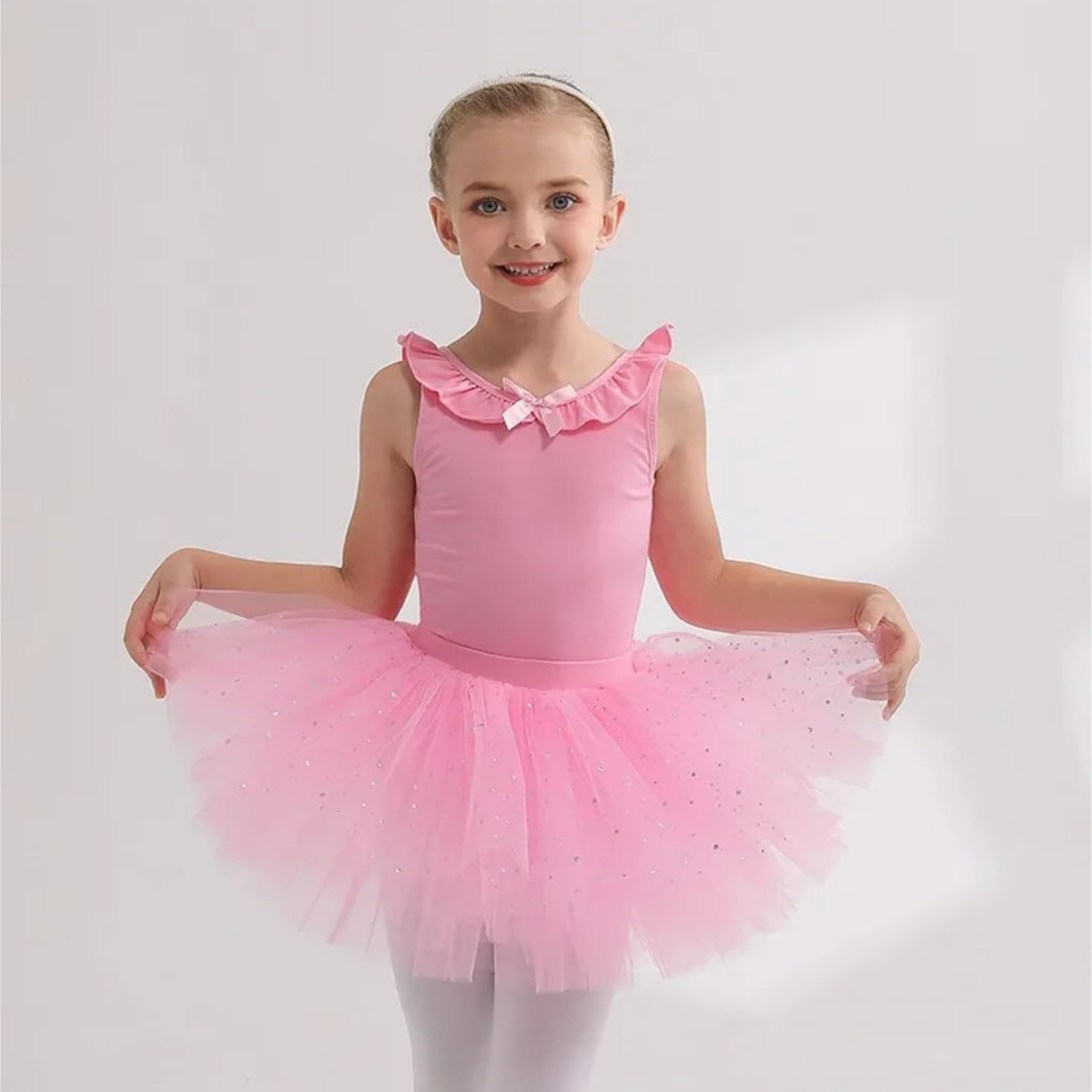Tutu Ballerina Bambina,Tutu Danza Classica Bambina Body da Danza Classica for Bambine con Gonna Staccabile, tutù, Costume da Ballerina