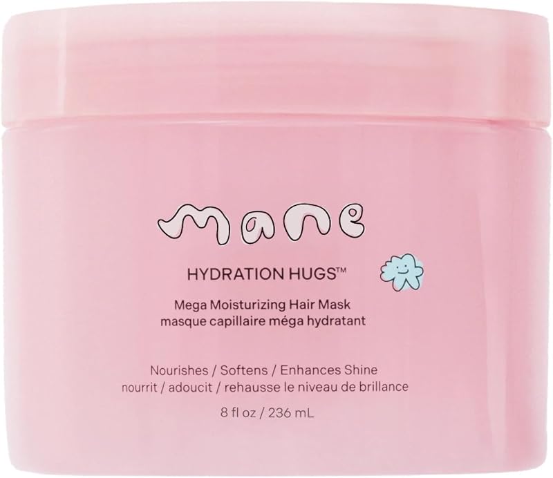 Mane Hydration Hugs Mega Moisturizing Hair Mask, Sunny Buns (8 oz) | Reduces Frizz & Boosts Shine with Rice Protein & Baobab Extract, Silky Results for Curly, Wavy & Fine Textures