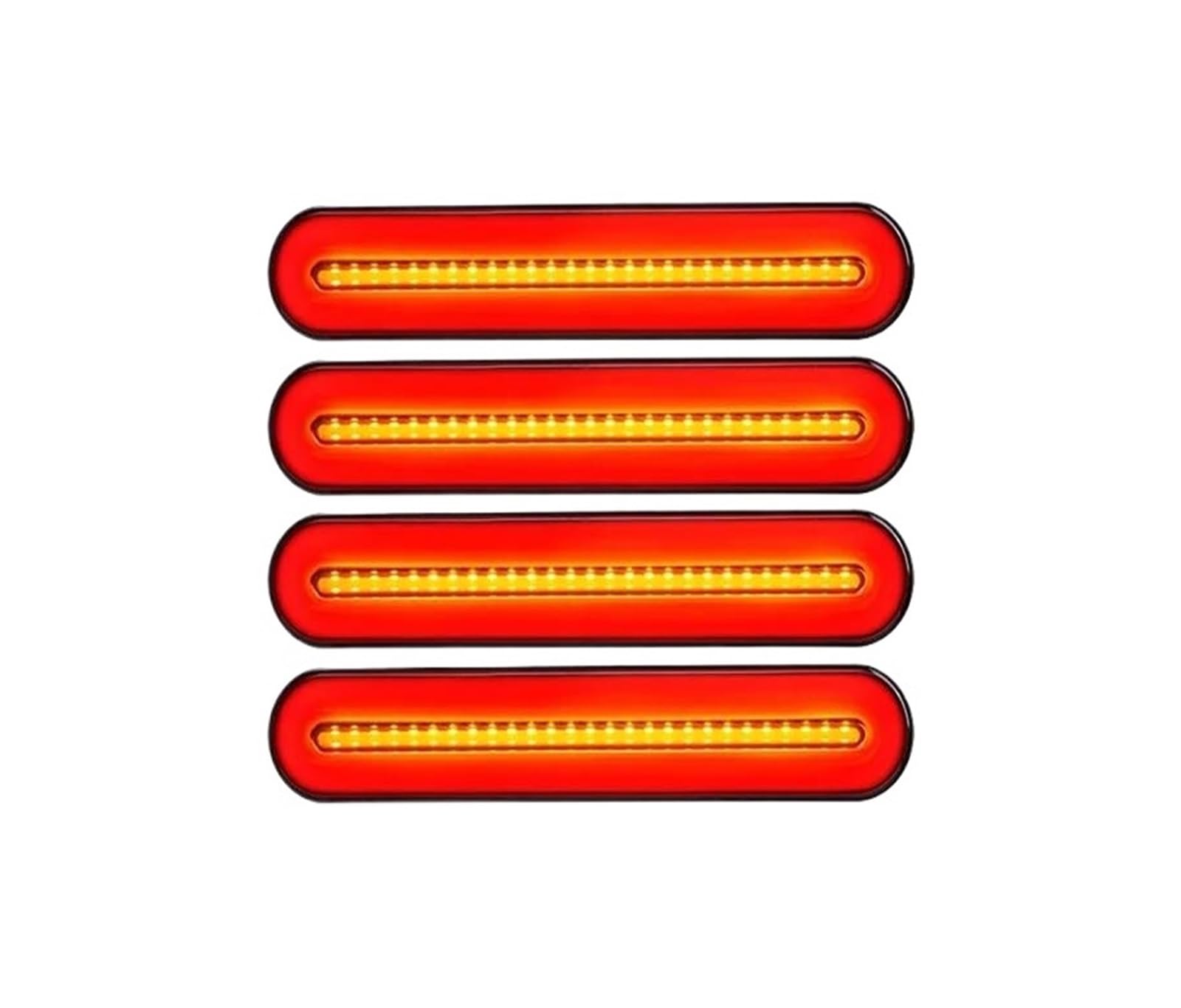 FRENO TRASERA LED Luz Trasera Freno LED 12/24V Con Flujo Automático Luz Giro Circulación Diurna Para Camiones Pesados Remolques Camionetas Camionetas(4pcs Tail Light)