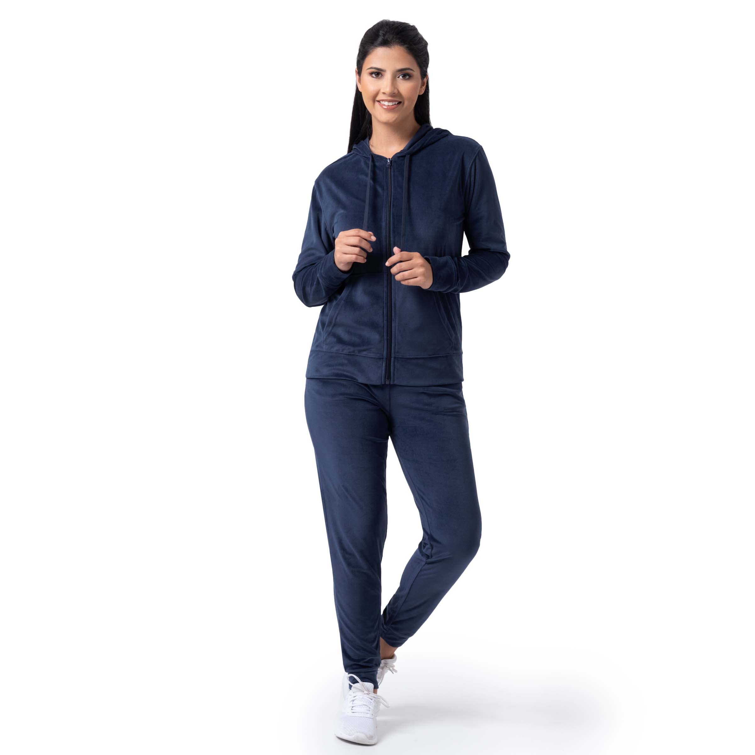 Wright's womens Velour Tracksuit 2 Piece Zip Up Hoodie and Jogger