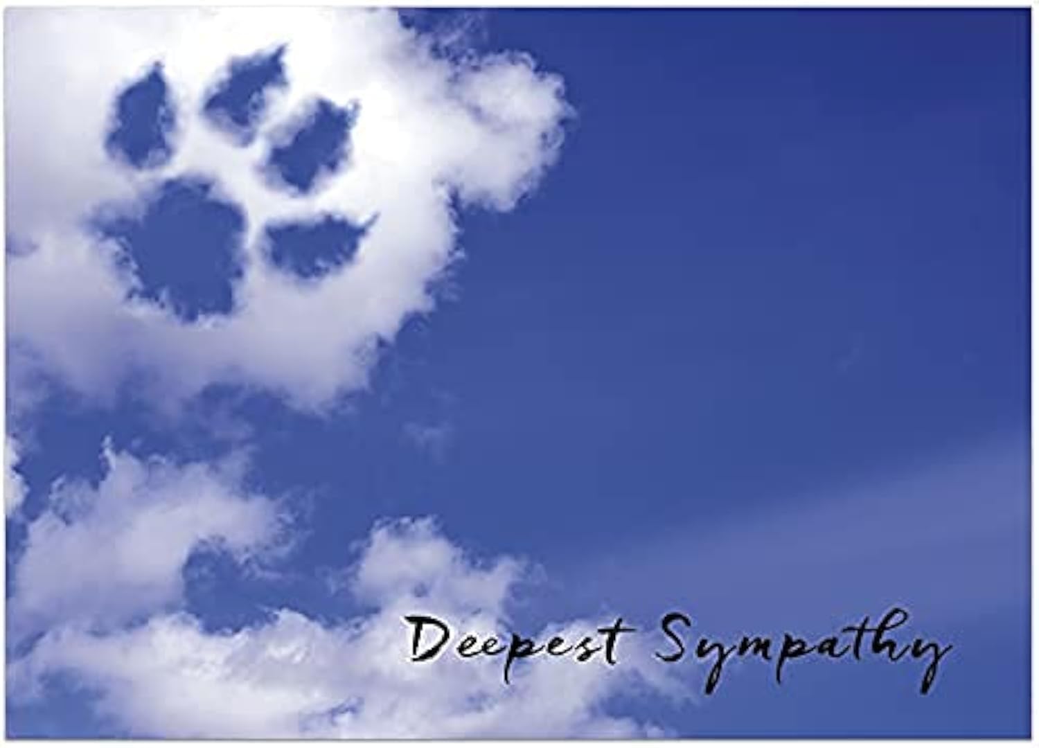 25 Pet Sympathy Cards - Paw Print Cloud Design - 26 White Envelopes - FSC Mix