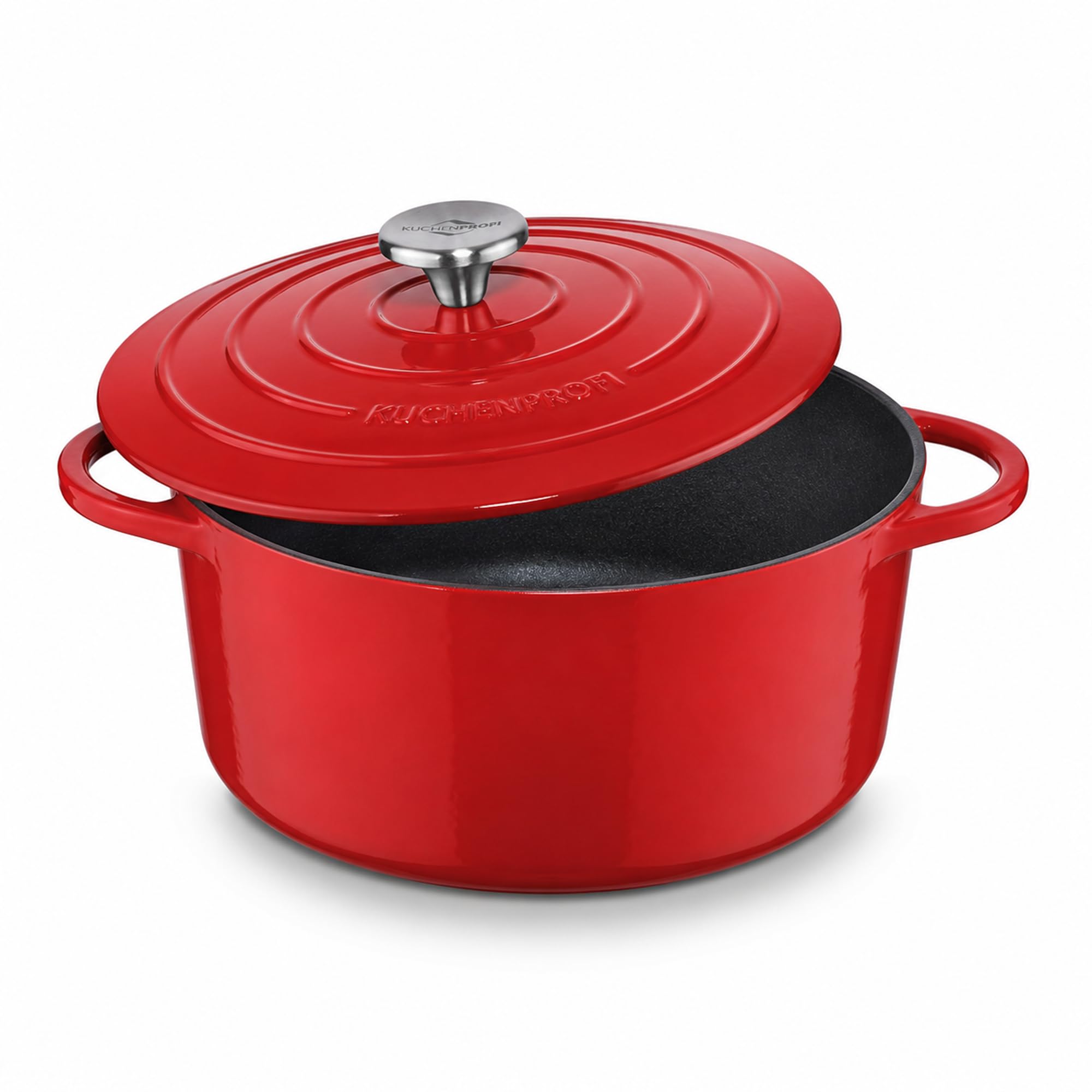 Küchenprofi Round Stewing Pan 26 cm Red Provence Cast Iron Roasting Dish 26 cm